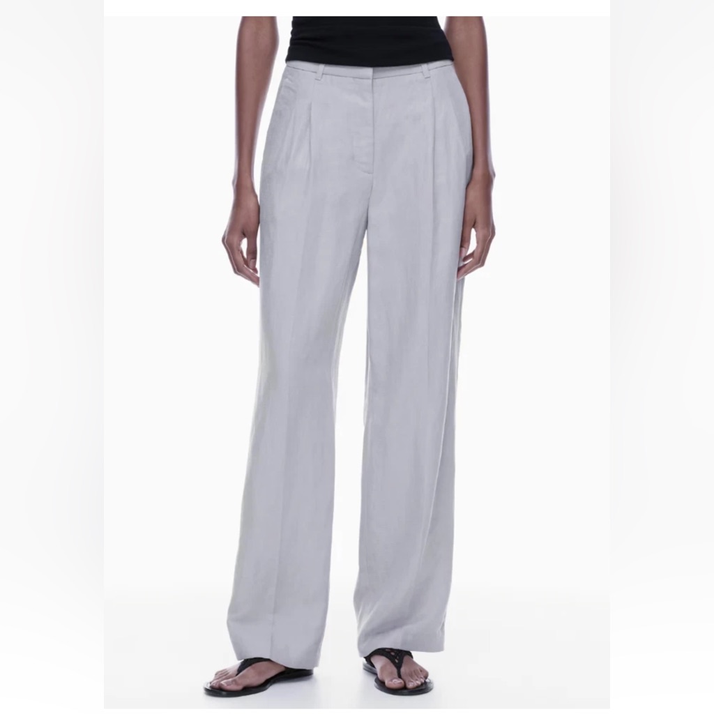 Aritzia Wide Leg Pants In Light Gray